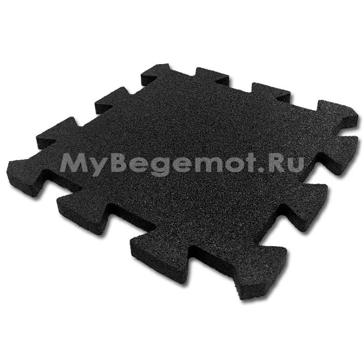 Резиновая плитка на пазлах M-KORT PUZZLE, 500x500х20 мм, черная