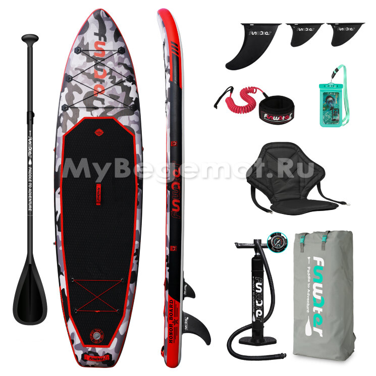 Доска SUP board FUNWATER HONOR 11 RED (Весло каяк)