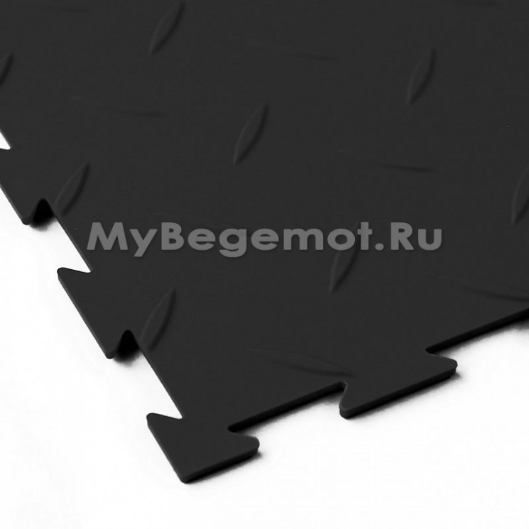 Модульное напольное ПВХ покрытие SENSOR RICE 5 мм, RAL 9005, черный.