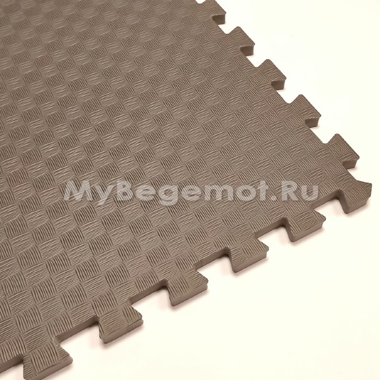 Мягкий пол, коврики-пазлы 100х100x1.4 см, коричневые