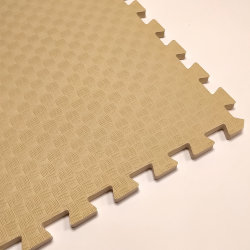 Мягкий пол, коврики-пазлы 100х100x1.4 см, бежевые