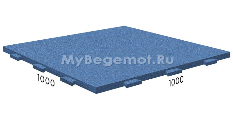 Резиновая плитка RUBBLEX со скрытым замком, 1000x1000 мм, синяя
