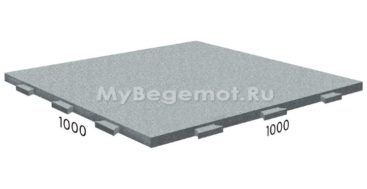 Резиновая плитка RUBBLEX со скрытым замком, 1000x1000 мм, серая