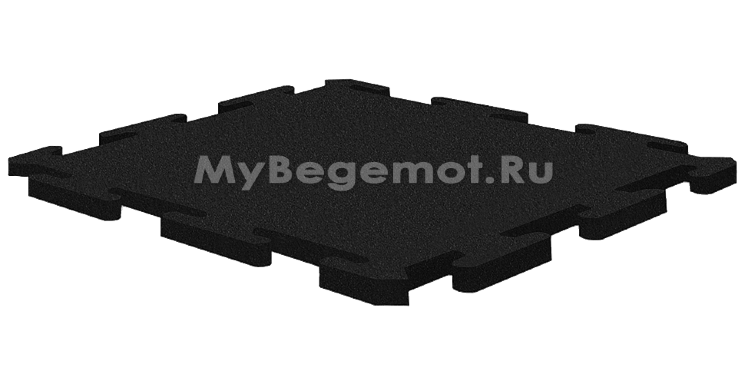 Резиновая плитка на пазлах RUBBLEX PUZZLE 1000х1000х25 мм, черная