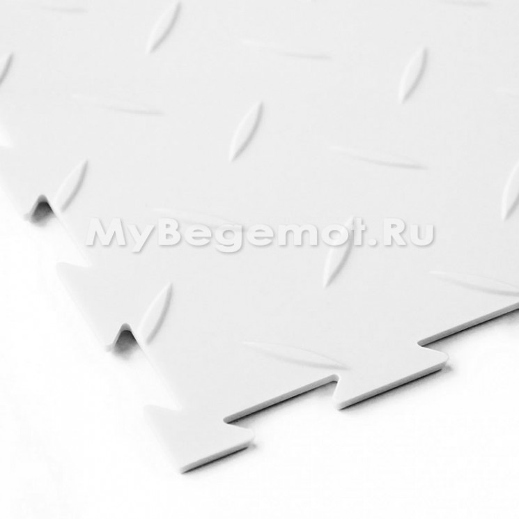 Модульное напольное ПВХ покрытие SENSOR RICE 7 мм, RAL 9003, белый.