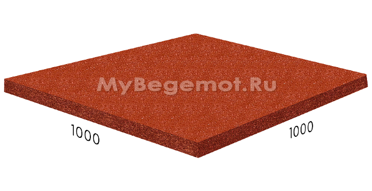 Резиновая плитка на пазлах RUBBLEX SPORT, 100x100 см, терракот