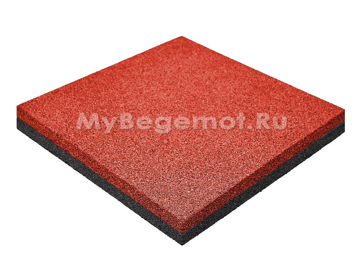 Резиновая плитка M-KORT STANDART, 500x500х15 мм, терракот