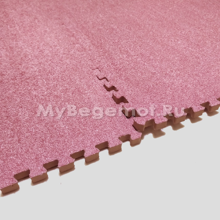 Детский мягкий пол с ковролином NEEU 60x60 см, розовый 01